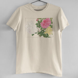 Japanese Rose Flowers Natural Tee